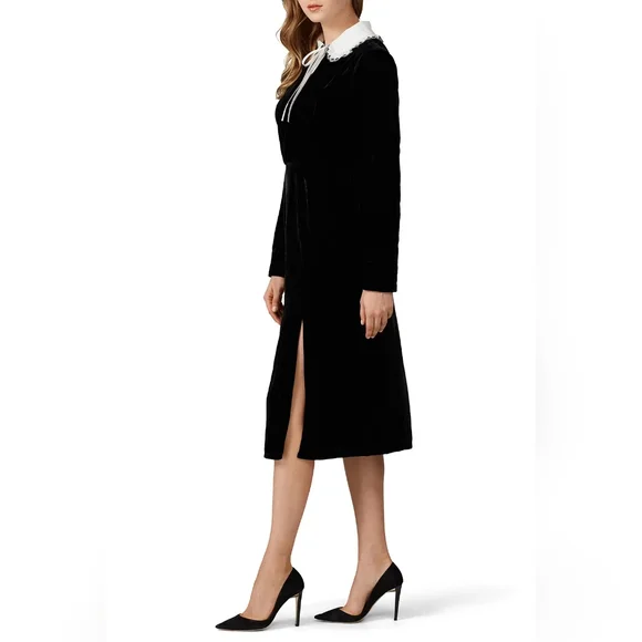 Sweet Baby Jamie Black Collared Velvet Dress Size XL Jamie Mizrahi - Picture 13 of 16